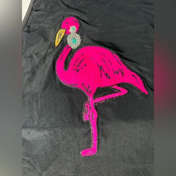 Flamingo Graphic Tank Top - Black - Picture 5 of 7